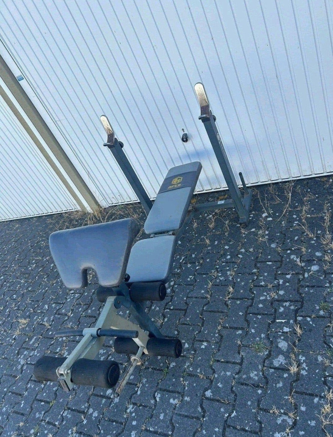 Verstelbaar bankje met bicep & leg extention/curl attachment, Ophalen, Gebruikt, ., Fitnessbank