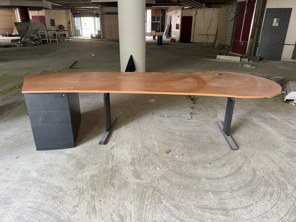 Gratis directiebureau 330x96/120 cm met ladeblok, Ophalen, Gebruikt, 120 cm, 330 cm