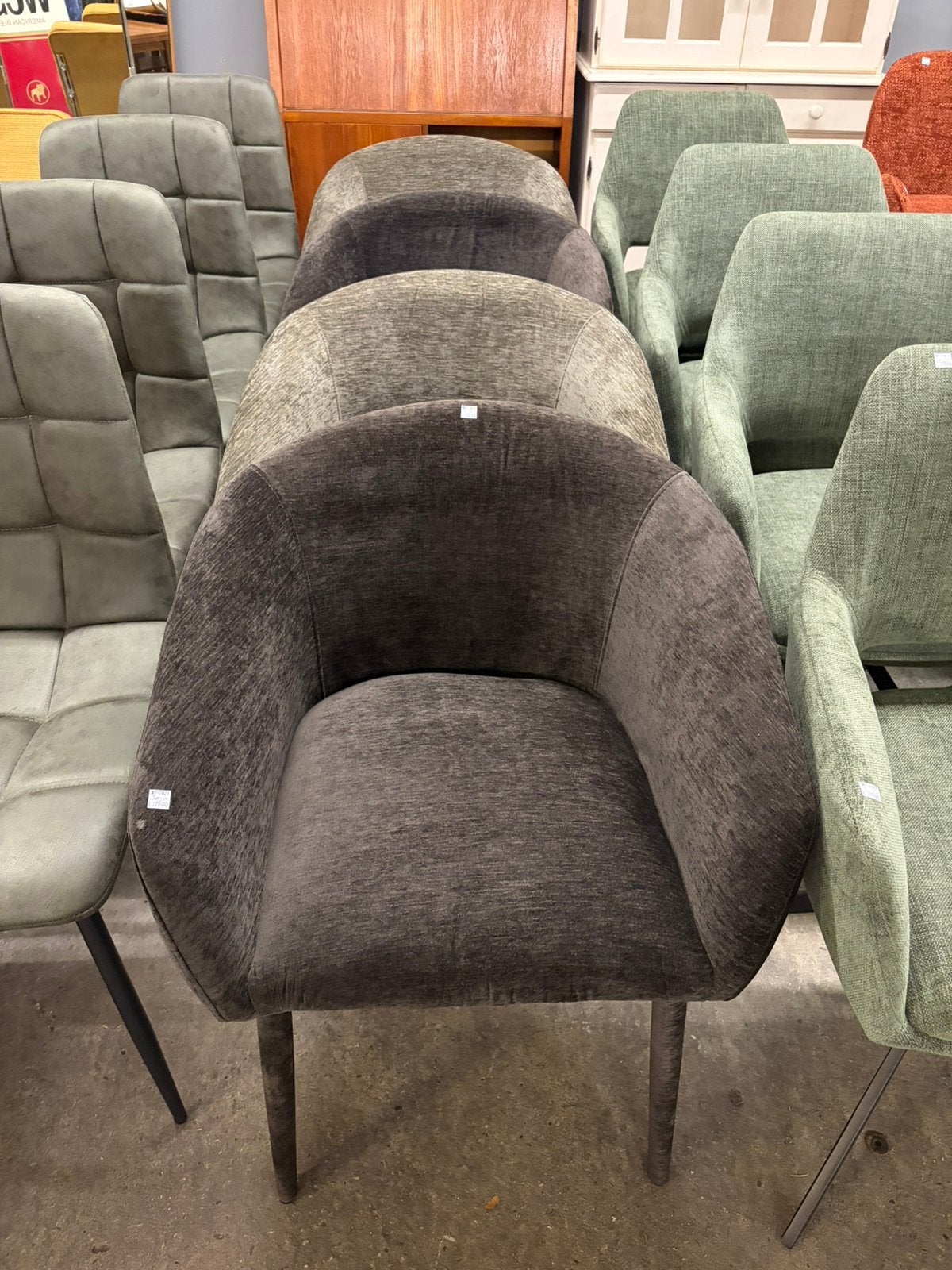4 stoffen kuip eetkamerstoelen - Nieuw!, Ophalen, ., Wit, .