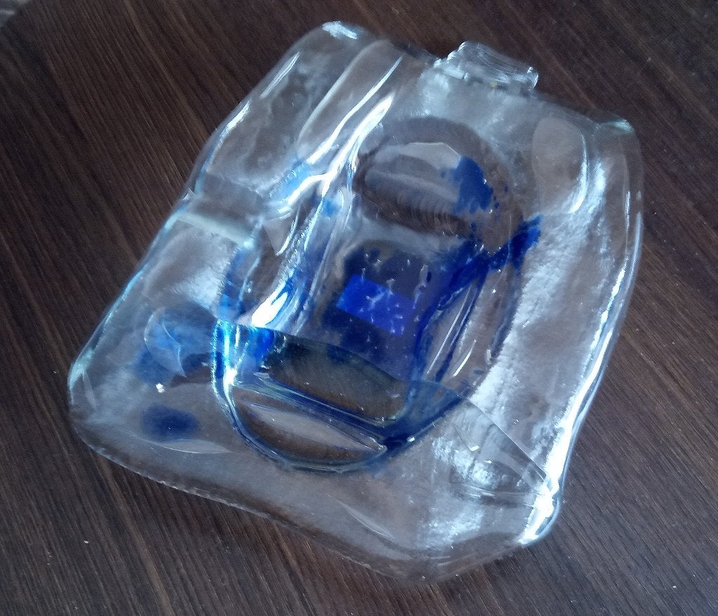 Asbak Blauw Glas, Verzamelen, Ophalen, Zo goed als nieuw, Asbak