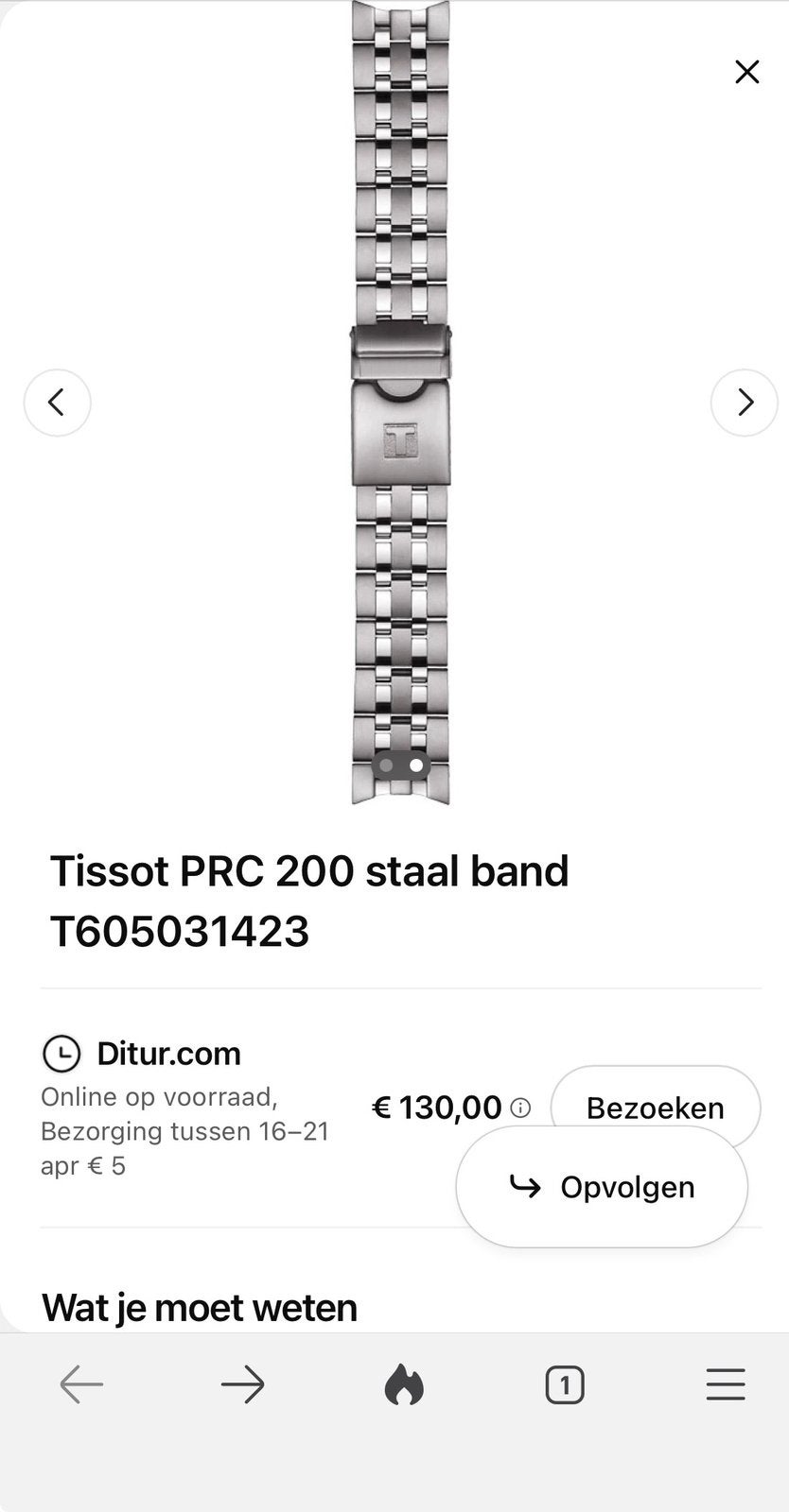 horlogeband 19 mm, Ophalen of Verzenden, Nieuw