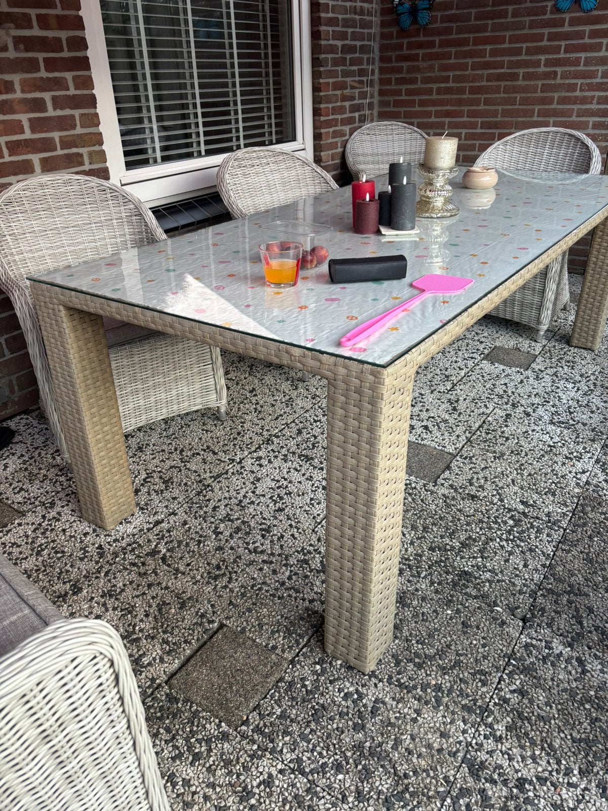Tuintafel zonder stoelen. 220x100x29, Ophalen, Gebruikt, Wicker