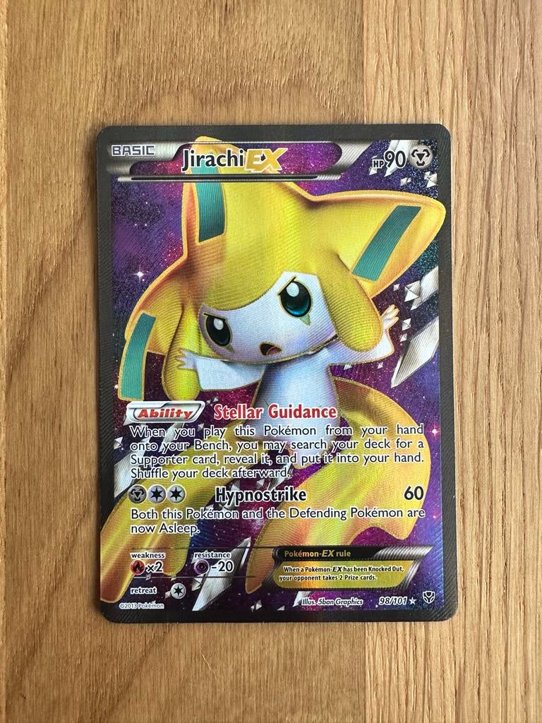 Jirachi EX Pokémon kaart, Ophalen of Verzenden, Gebruikt, Losse kaart, Foil