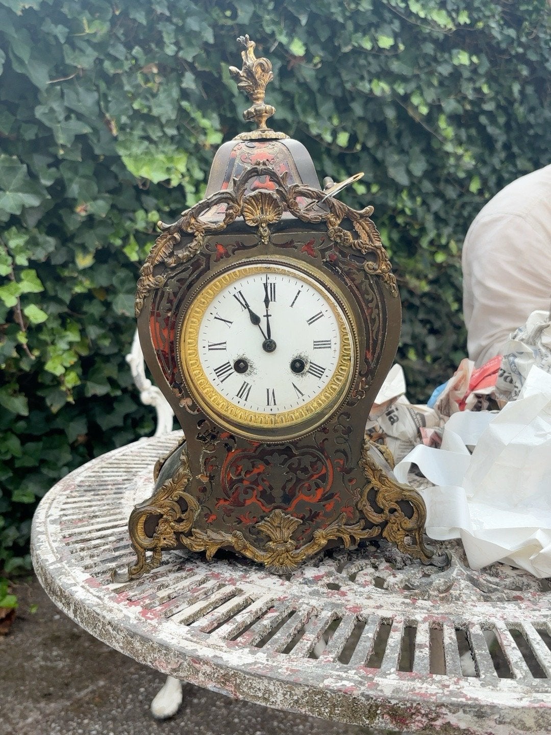 Antieke Franse Japy Frères Boulle pendule – 19e eeuw, Antiek en Kunst, Ophalen of Verzenden