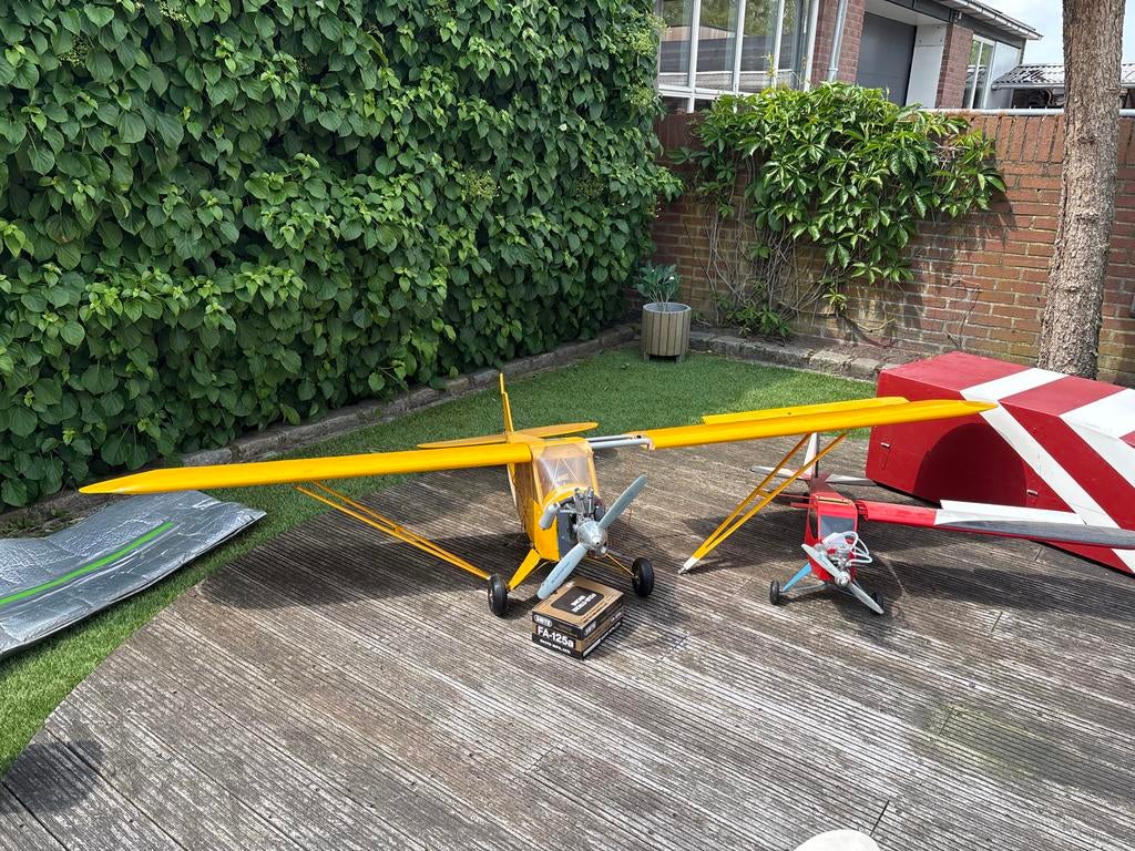 RC Vliegtuig: Gele Piper Cub met OS FA-125a motor, Ophalen, Gebruikt