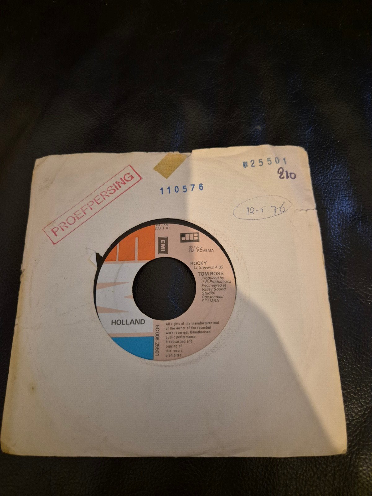 Tom Ross - Rocky / Leaves Are Falling (Proefpersing), Gebruikt, 7 inch, Originele persing, Ophalen of Verzenden