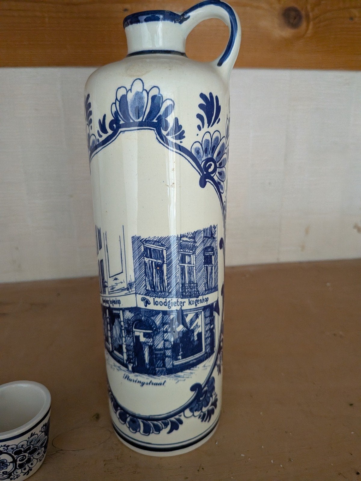 Delfts blauwe fles met 2 borrelglaasjes, Ophalen