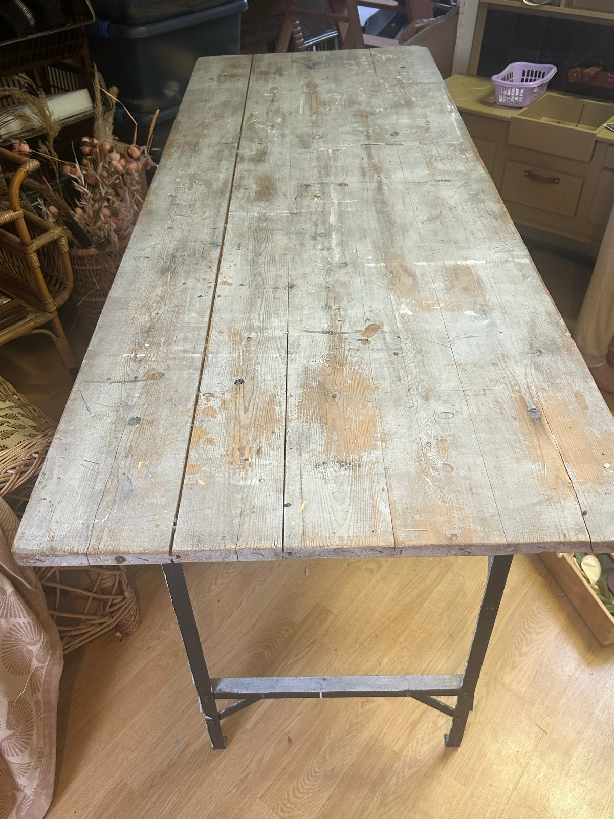 Oude Markttafel / Kraam - Vintage Houten Klaptafel, Ophalen