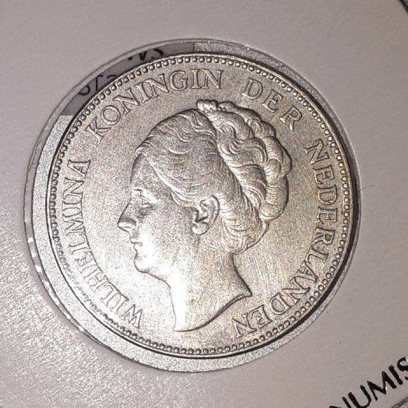 Zilveren Gulden 1928 in een mooie staat, 1 gulden, Verzenden, Zilver, Koningin Wilhelmina
