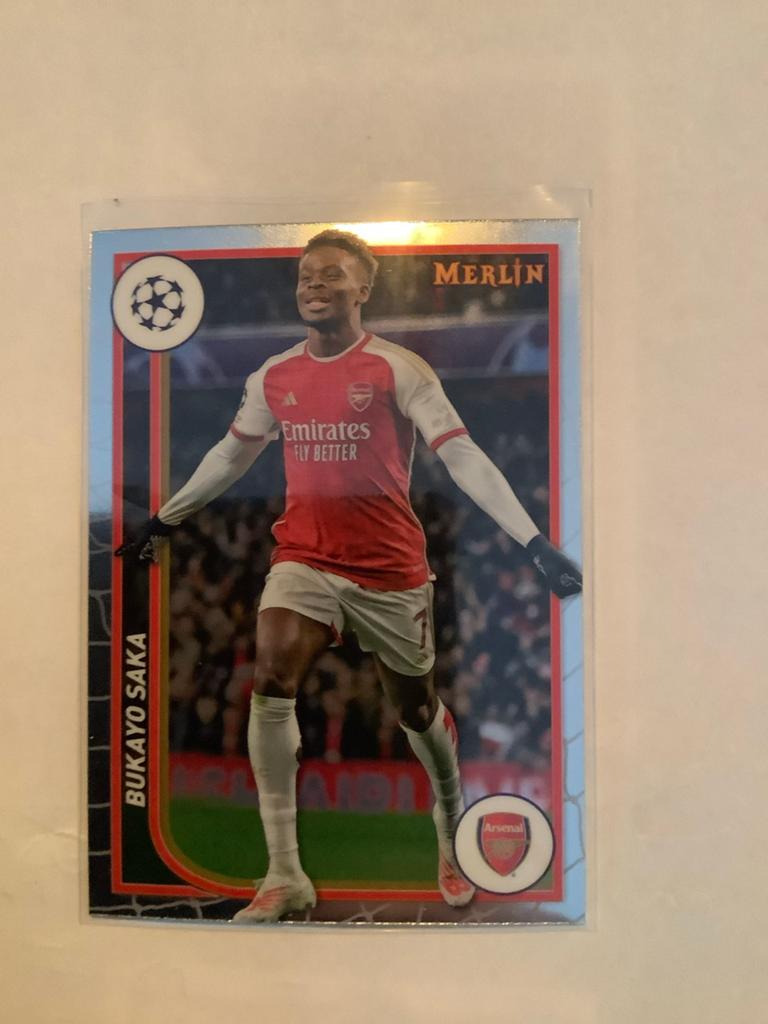 Bukayo Saka Topps Merlin Arsenal FC #11, Ophalen of Verzenden, Zo goed als nieuw, Plaatje