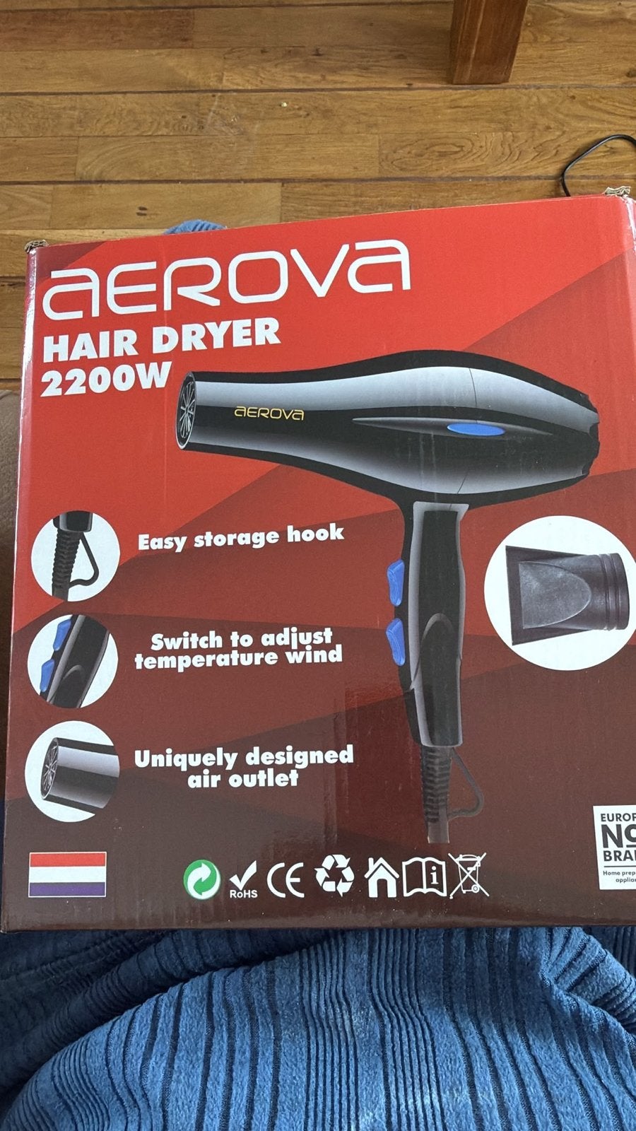 Aerova Föhn 2200W - Krachtige Haardroger, Ophalen of Verzenden, Nieuw, Föhn of Haardroger