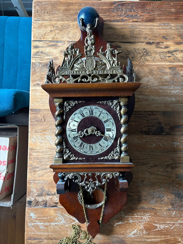 Antieke Zaanse klok met gewichten, Antiek en Kunst, Ophalen