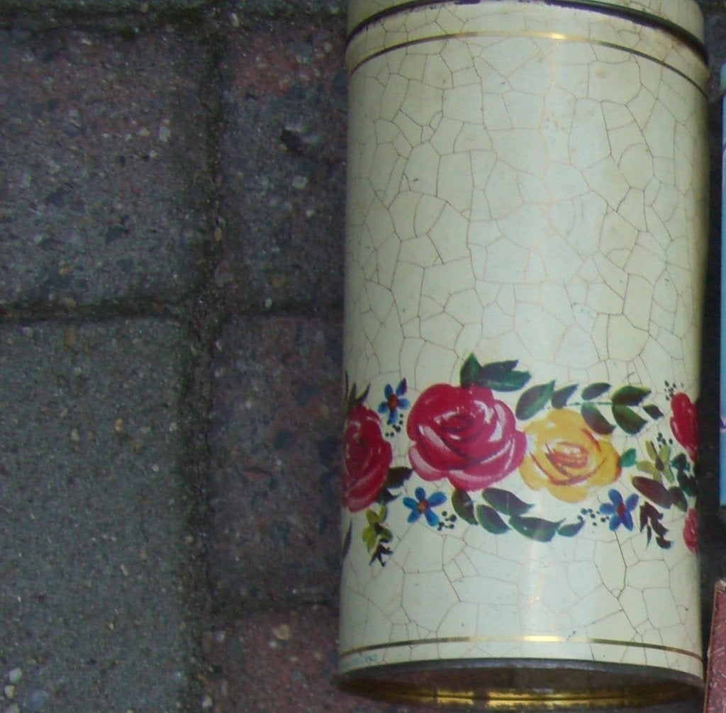 VERKADE BESCHUITBUS MET BLOEM MOTIEF, Ophalen of Verzenden, Zo goed als nieuw, Beschuit, Verkade