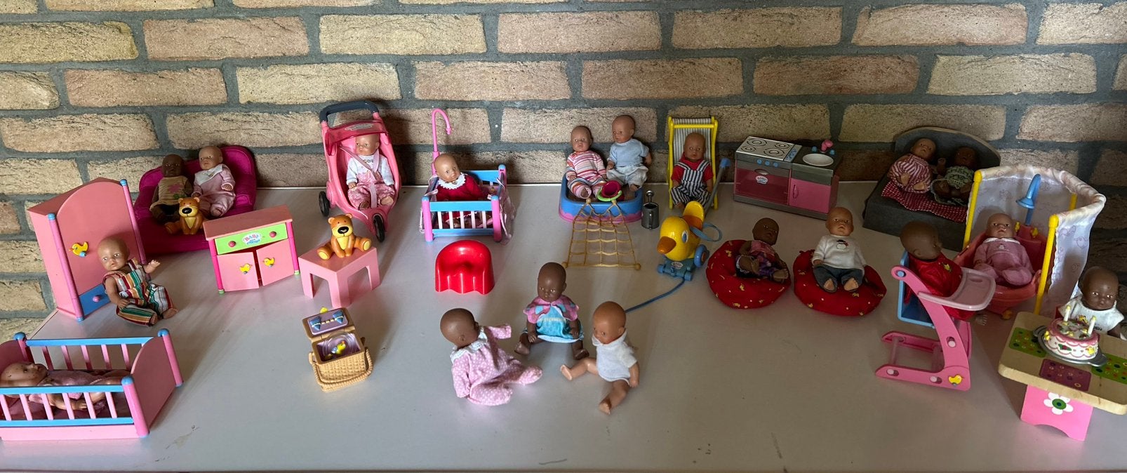 Mooie (19!) mini Baby Born poppetjes + leuke accessoires, Ophalen of Verzenden, Zo goed als nieuw, Babypop
