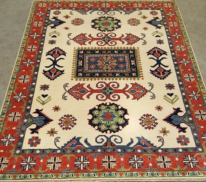 Perzisch tapijt KAZAK 208x152/Vloerkleed/kelim/Oosters/Loper, 100 tot 150 cm, Www.simatapijten.nl, Nieuw, Ophalen of Verzenden