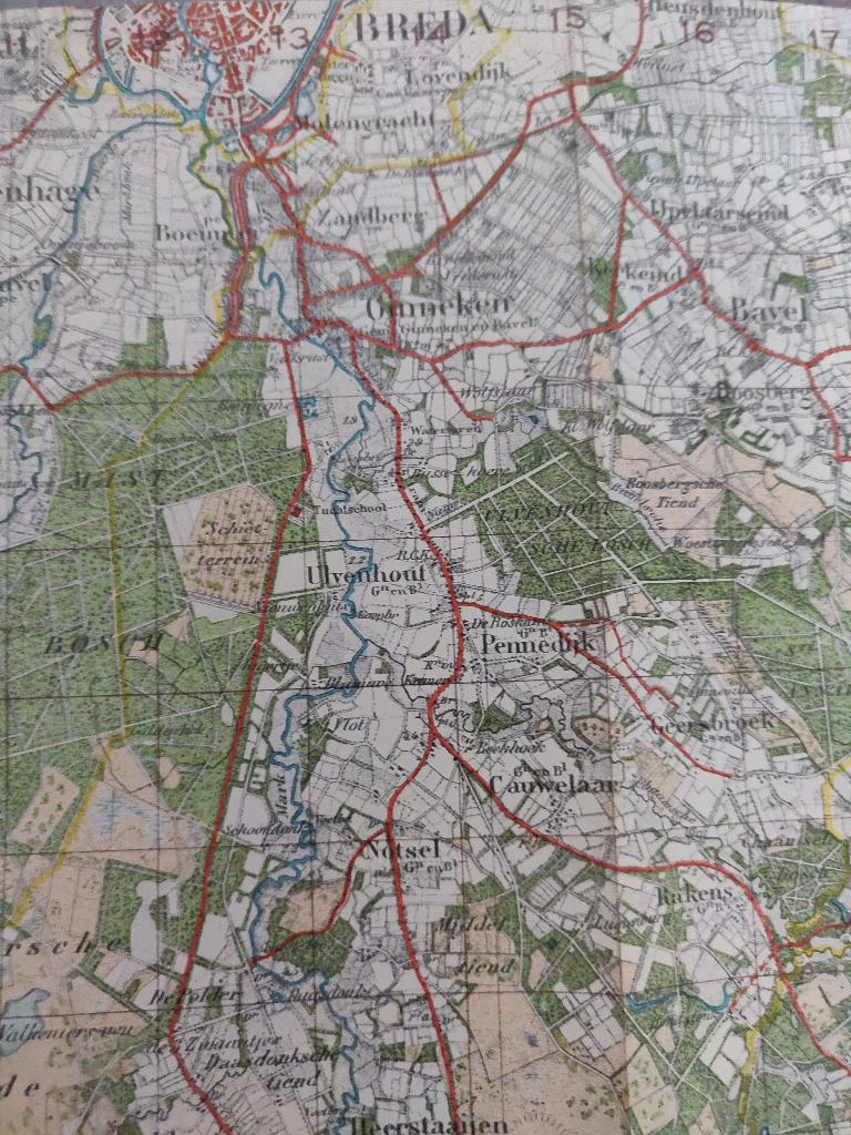 Stafkaarten Breda, Gelezen, Ophalen of Verzenden, Landkaart, 1800 tot 2000