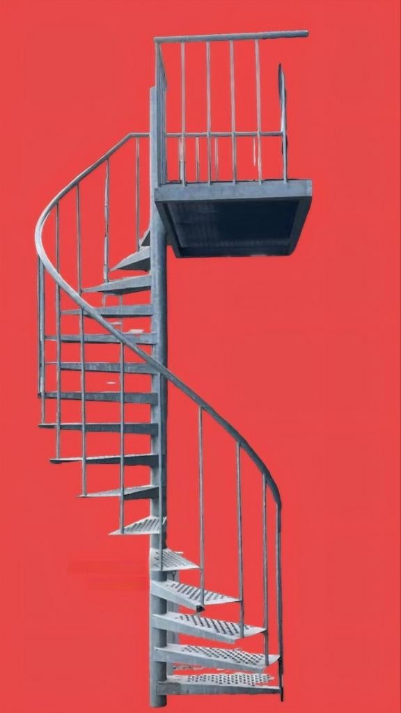 Wenteltrap / draaitrap gegalvaniseerd verzinkte buitentrap, Doe-het-zelf en Verbouw, Ladders en Trappen, Ophalen, Gebruikt, Trap