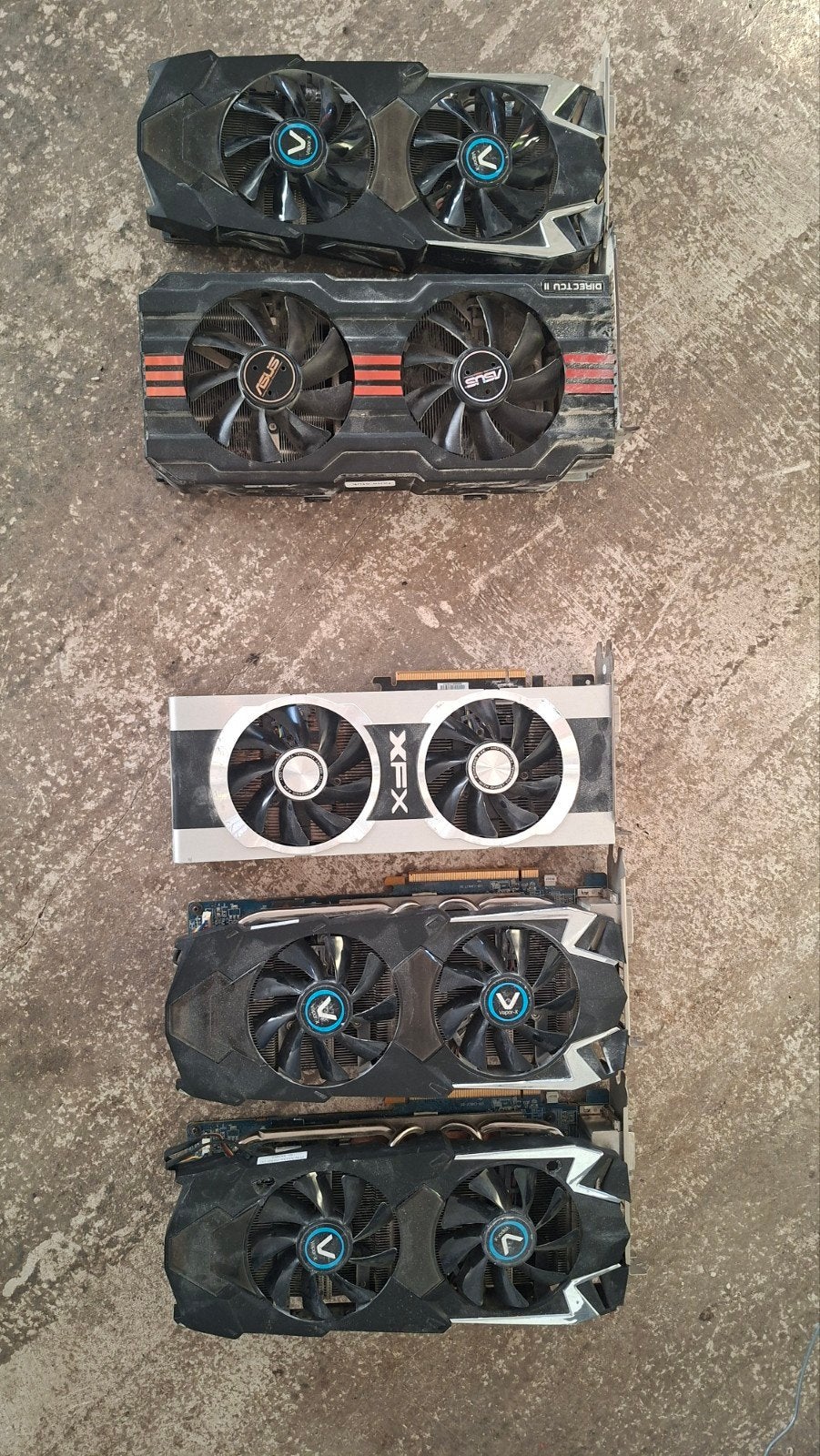5 defecte videokaarten: r9 280x, hd7970, vapor-x, xfx r7950, Computers en Software, Videokaarten, Ophalen of Verzenden, Niet werkend
