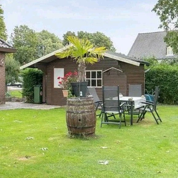 Groot houten tuinhuis, Tuin en Terras, Tuinhuizen, Ophalen, Tuinhuis, 250 tot 500 cm, 2 ramen