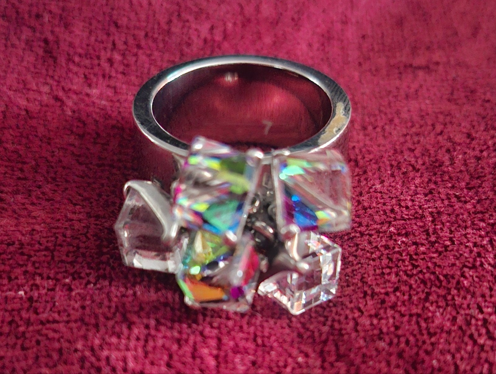 Swatch ring met verwisselbare kristallen hangers, Met kristal, Gebruikt, IJzer of Staal, Ophalen of Verzenden