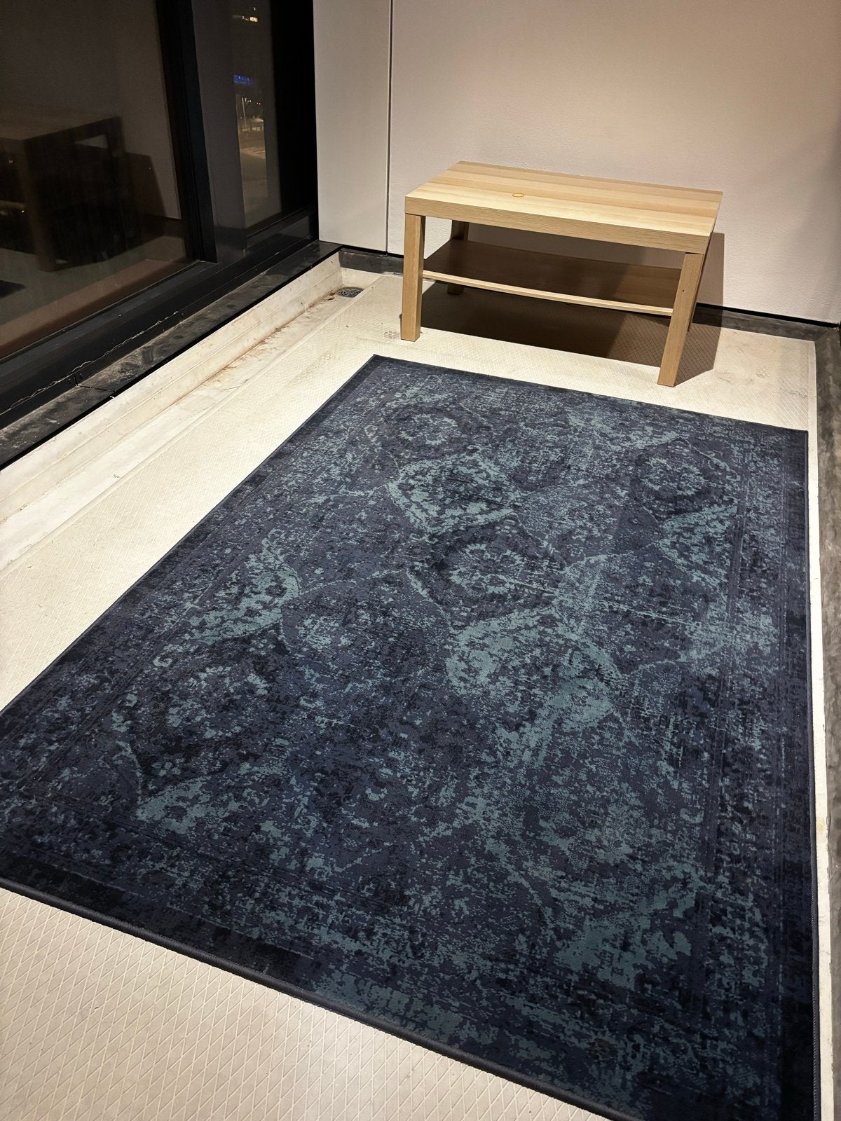 IKEA VONSBÄK Rug, 133x195 cm, nauwelijks gebruikt, Ophalen, 100 tot 150 cm, Blauw, Zo goed als nieuw