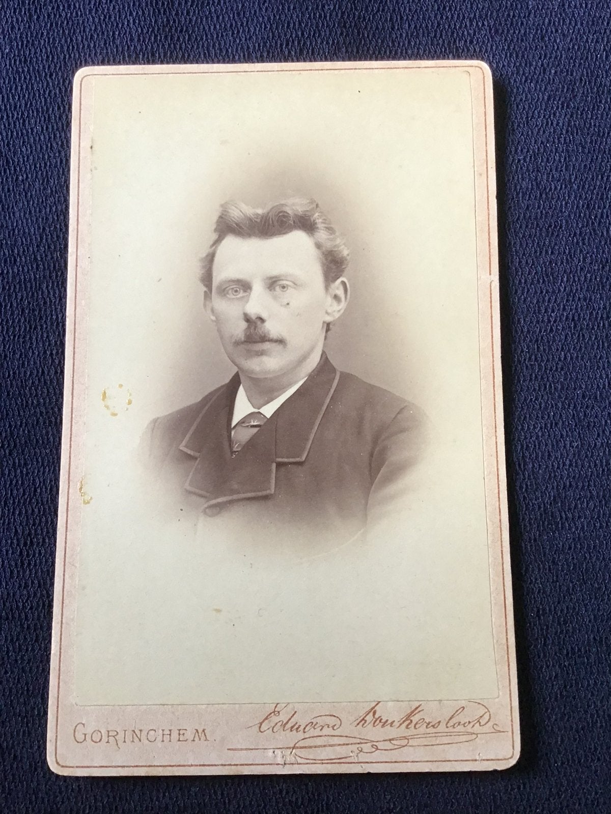 CDV, Man, EDUARD DONKERSLOOT, GORINCHEM, Carte de Visite, Ophalen of Verzenden, Voor 1940, Gebruikt, Foto