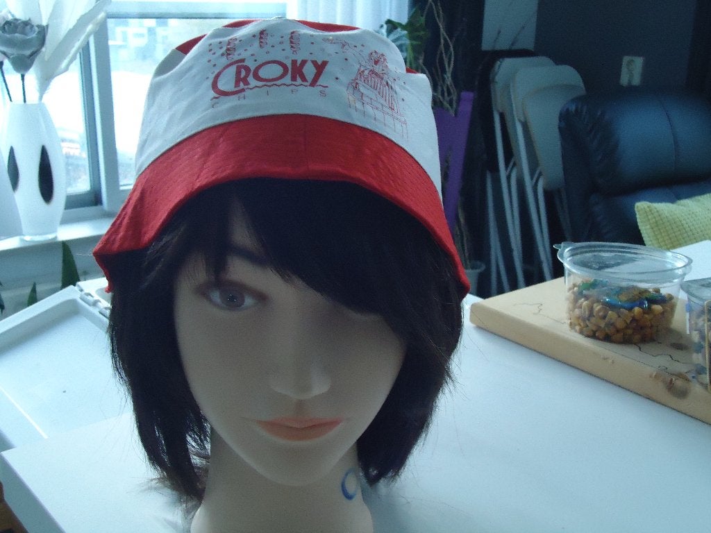 zonnehoedje van croky chips nieuw wit met rode rand, Ophalen of Verzenden, Nieuw, Muts