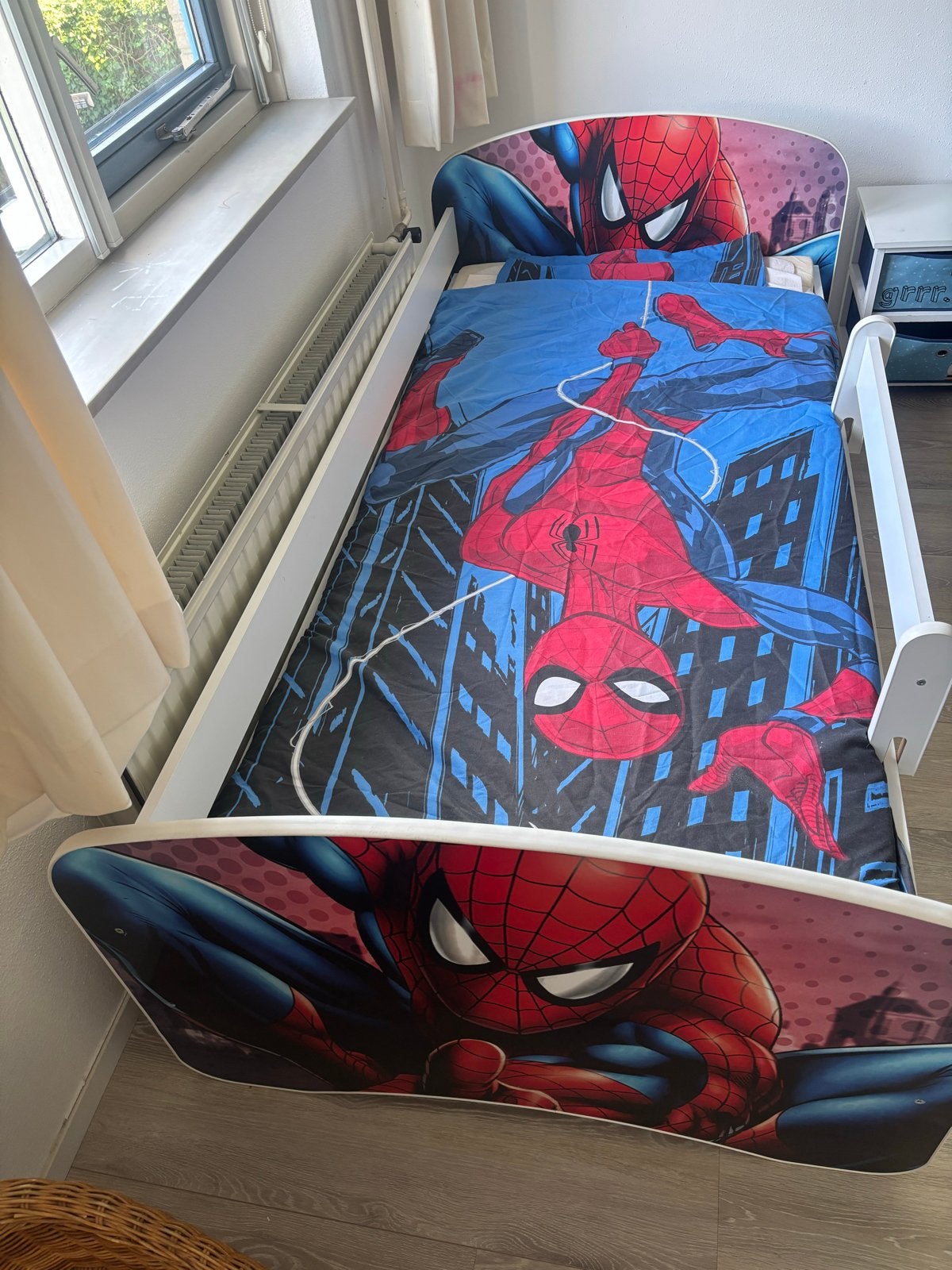 Spiderman kinderbed met lade en matras, Ophalen, Gebruikt, 70 tot 85 cm, Matras