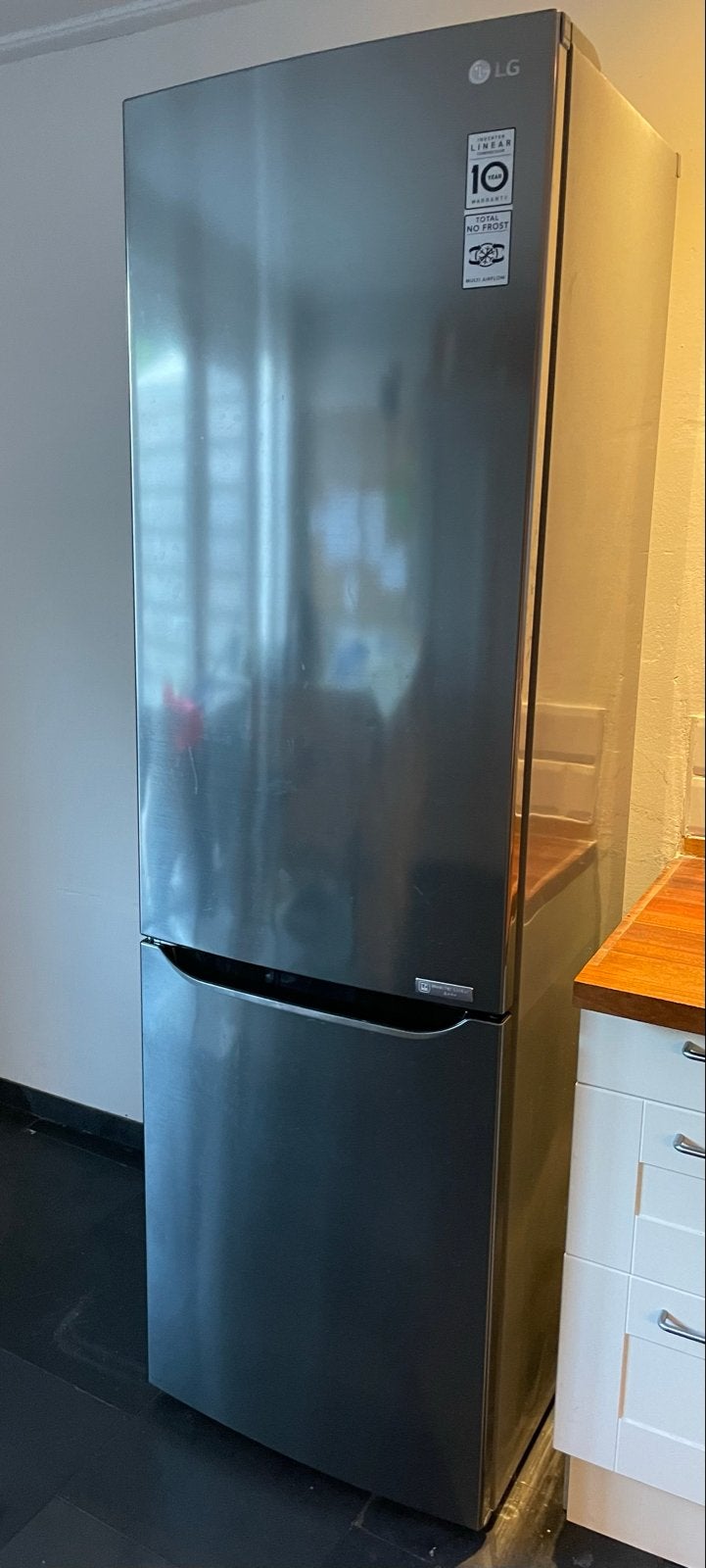 LG Koel-vriescombinatie GBB530PZCFS A+++ Inverter Linear, Ophalen, Gebruikt, 200 liter of meer, Met aparte vriezer