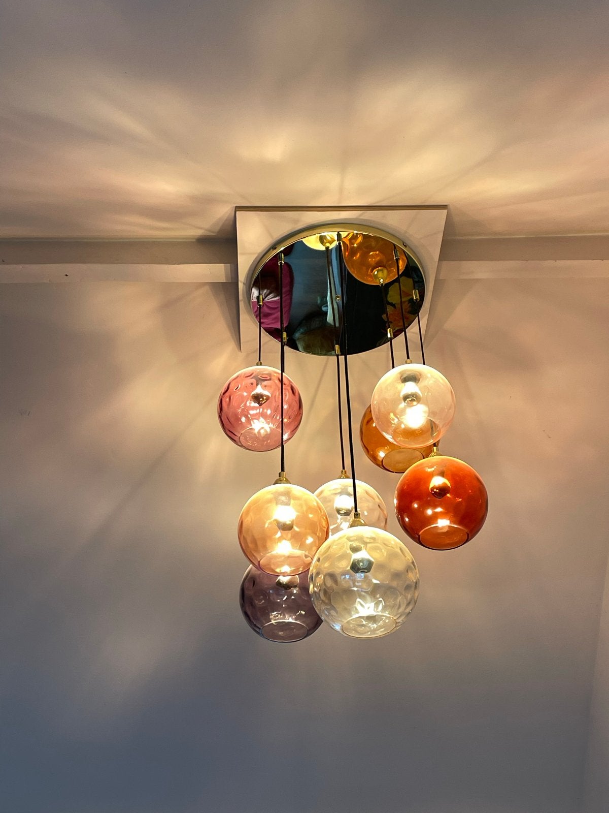 Unieke (Made) Ilaria Bollenlamp - kroonluchter, Ophalen, Zo goed als nieuw, Glas, E14 (klein)