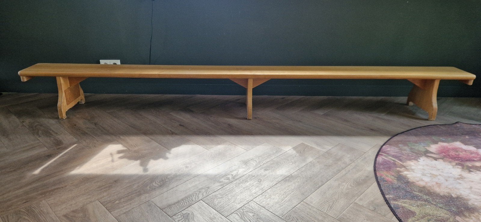 Originele vintage houten gymbank, lengte 3 meter, Ophalen, Minder dan 50 cm, Gebruikt, 125 cm of meer