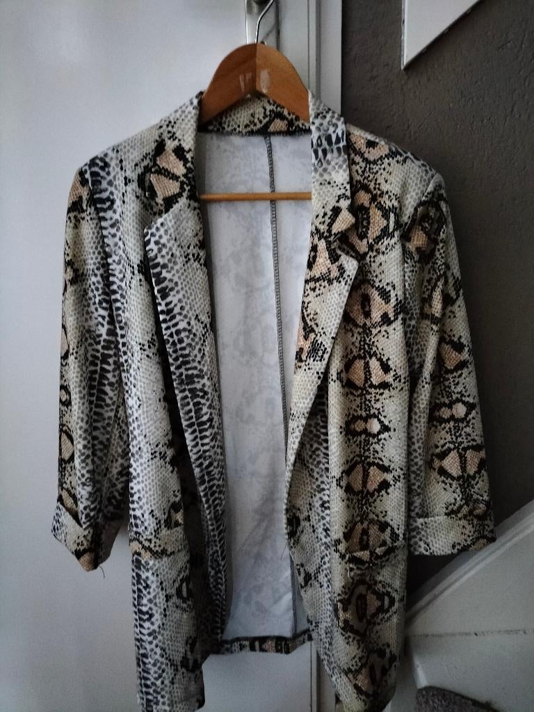 Made in ITALY  Blazer met slangenprint, Maat 38/40 (M), Made in Italy, Beige, Nieuw