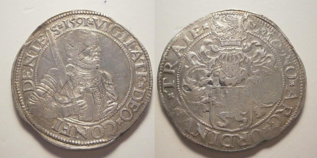 Utrecht Prinsendaalder zilver 1591 *lastig jaartal* Prachtig, Vóór koninkrijk, Zilver, Ophalen of Verzenden, Losse munt