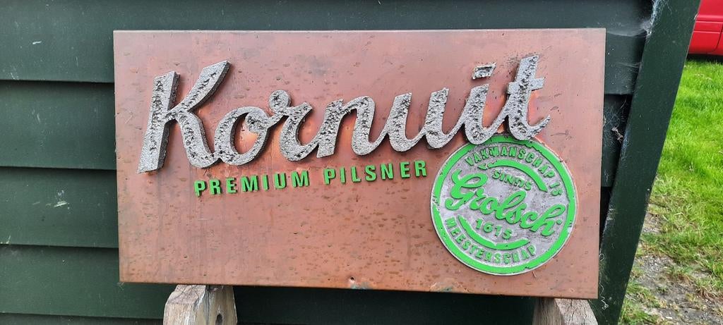 Reclamebord Kornuit bier, Verzamelen, Biermerken, Ophalen of Verzenden, Zo goed als nieuw, Reclamebord, Plaat of Schild, Overige merken