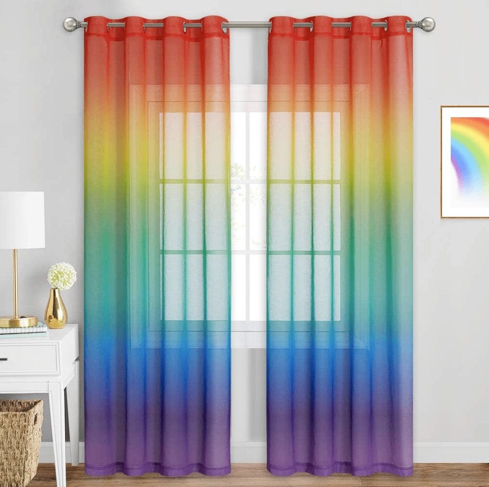 Regenboog Inbetween Gordijn Gordijnen Doorschijnend Vitrage, Verzenden, Nieuw