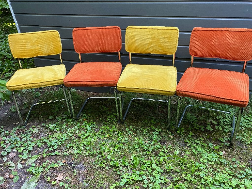 Gispen? Buisframe stoelen 4 stuks, Ophalen, Gebruikt
