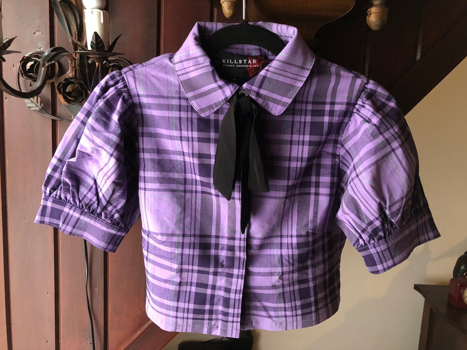 Killstar Hayee Ribbon Shirt maat S, Kleding | Dames, Ophalen of Verzenden, Zo goed als nieuw, Maat 36 (S), Paars