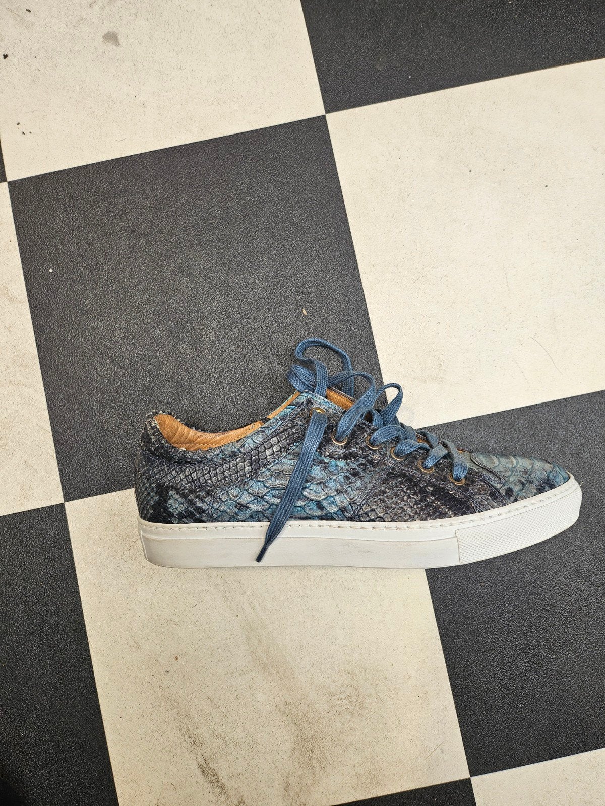 Giorgio 1958 Heren Sneakers - Blauw Slangenprint, Blauw, Onbekend, Giorgio 1958, Ophalen of Verzenden