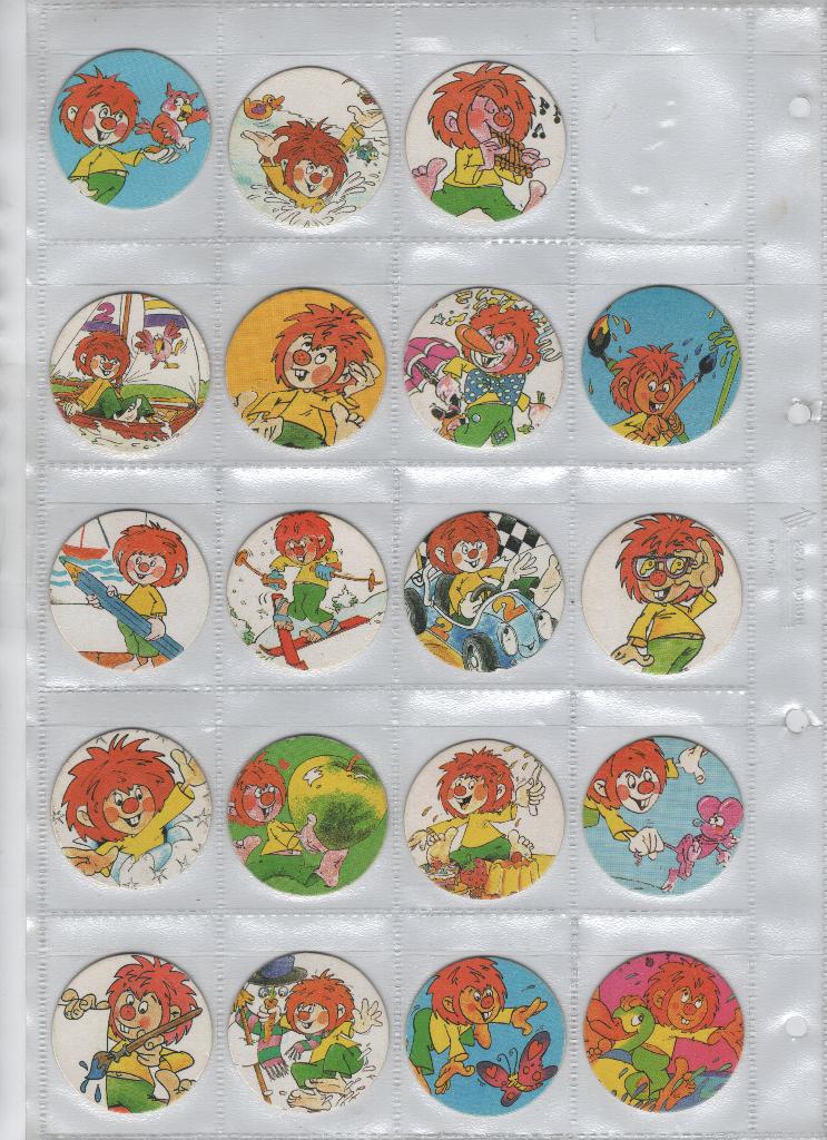 43 verschillende flippo s Sun Caps Pumuckl tv serie kobold, Ophalen of Verzenden, Verzameling
