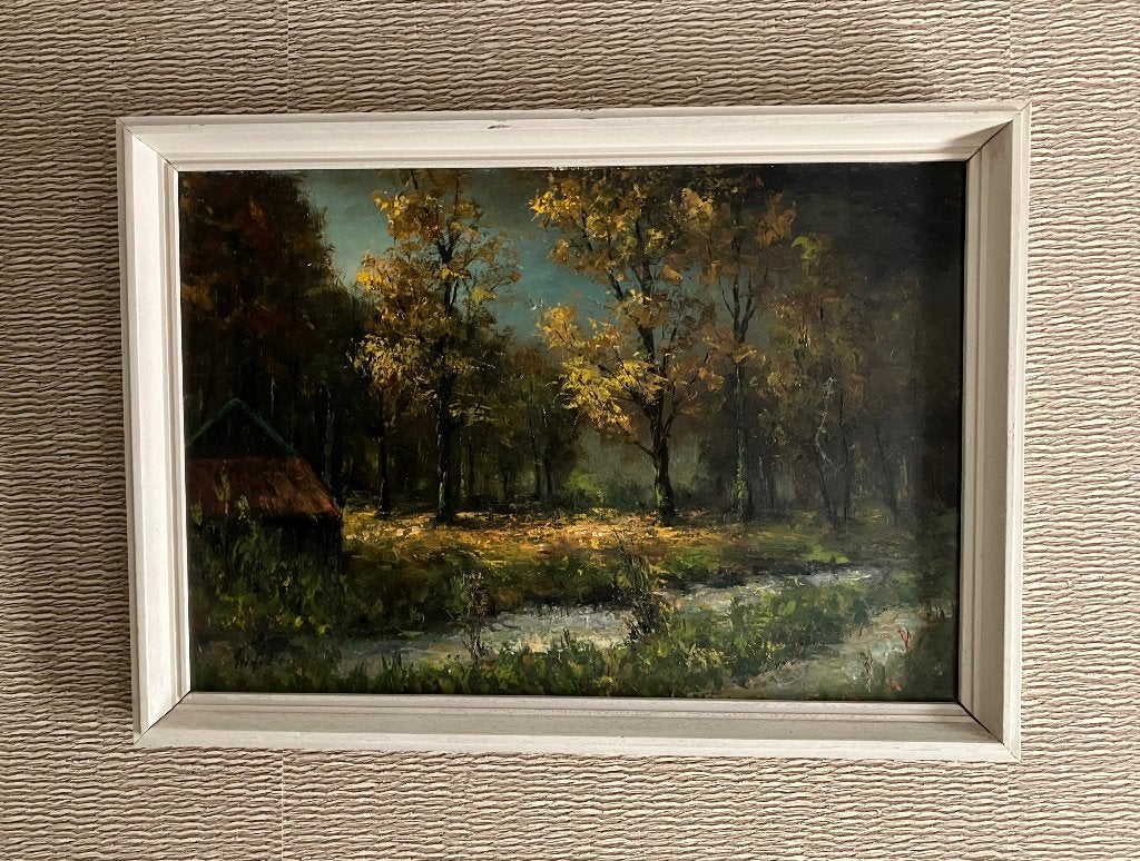 Jos Frissen - herfstachtig landschap, Ophalen of Verzenden, Gesigneerd, Landschap, Olieverf