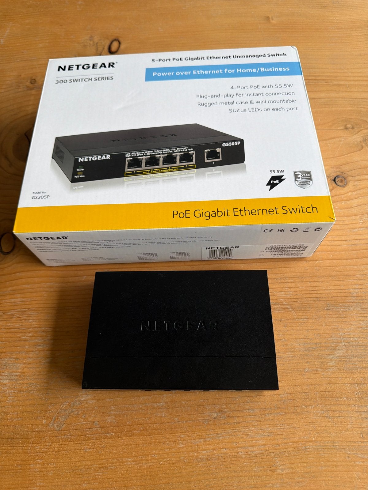 NETGEAR GS305P 5-Poort PoE Gigabit Ethernet Switch, Ophalen of Verzenden, Zo goed als nieuw