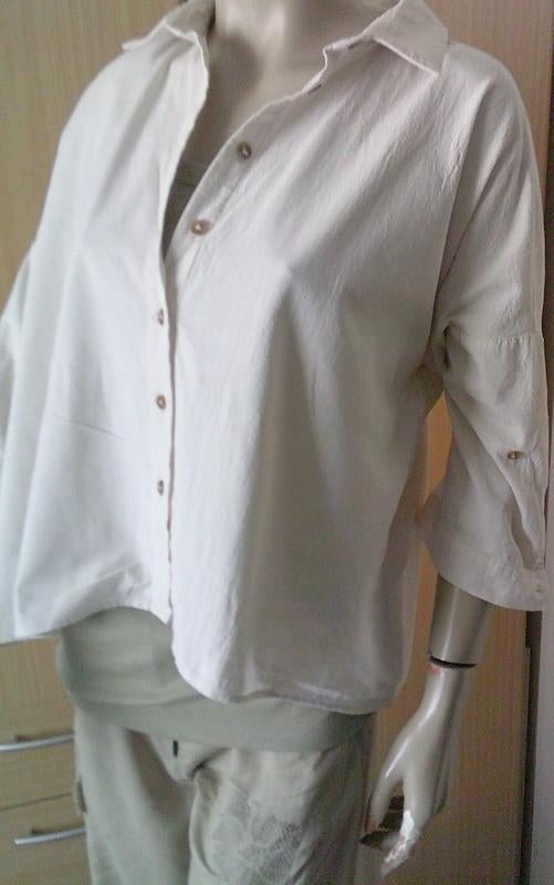 24 colours lichtbeige korte blouse maat 42, Kleding | Dames, Verzenden, Gedragen, Maat 42/44 (L), Beige