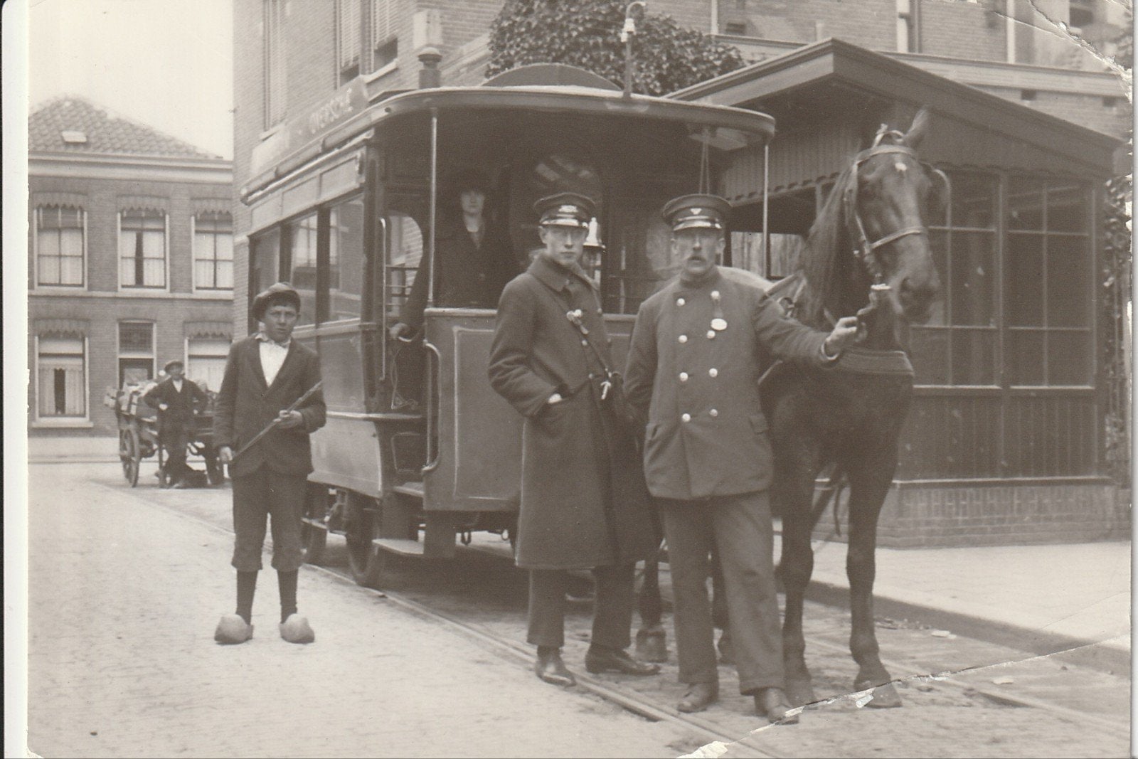 ROTTERDAM OVERSCHIE R'DAMSE RIJWEG 1923 BEGINPUNT PAARDETRAM, Ophalen of Verzenden, 1920 tot 1940, Ongelopen, Zuid-Holland