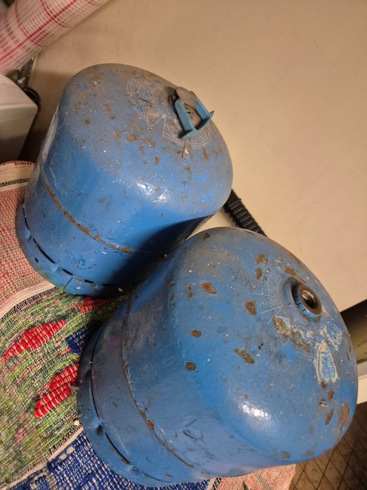 2x Lege Gasflessen - Blauw, Ophalen of Verzenden, Gebruikt, Onbekend