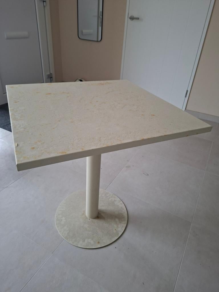 Vierkante tuintafel (ijzer) met centrale poot, Ophalen, Gebruikt, Vierkant