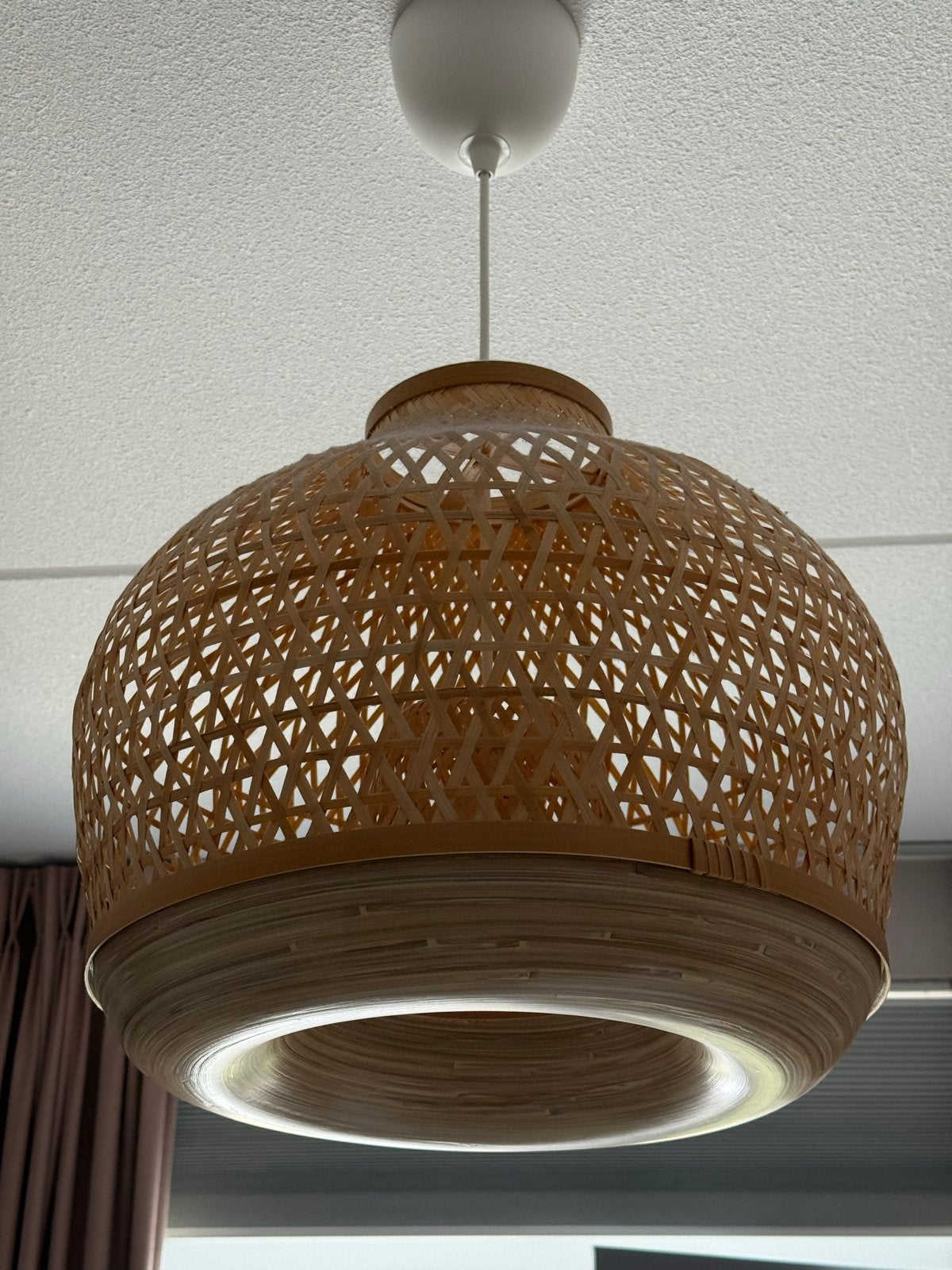 IKEA rieten lamp - Zo goed als nieuw, Ophalen, Zo goed als nieuw, Natuurlijk materiaal