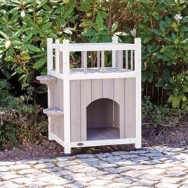 Buitenhuis Met Balkon Grijs/Wit 45X65X45 cm bouwpakket NIEUW, Www.Karinasdierenwebshop.nl, Www.Karinasdierenwebshop.nl, Minder dan 65 cm