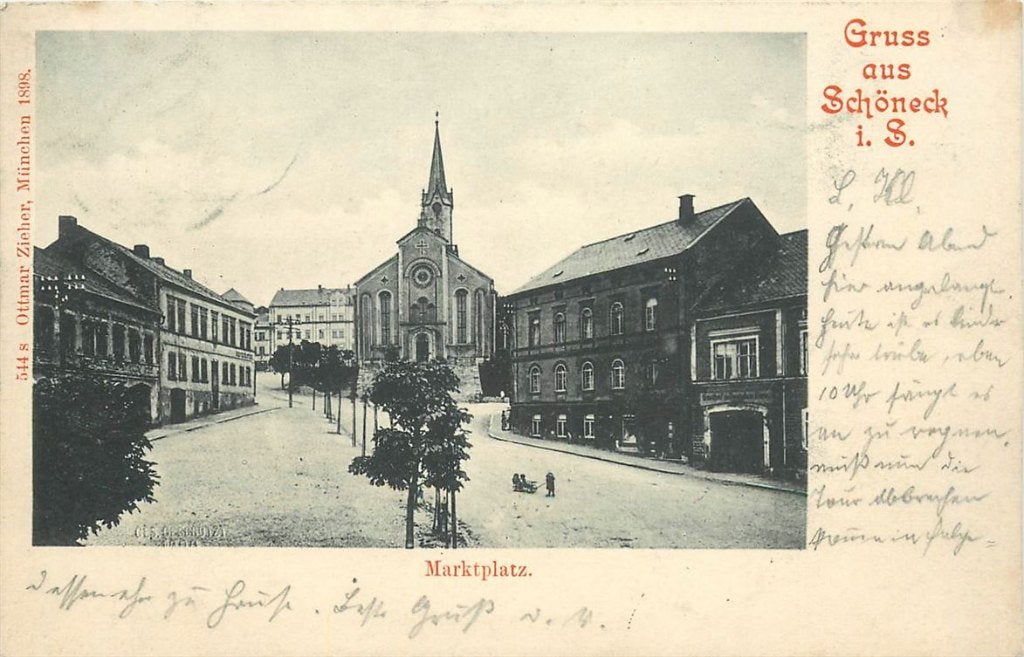 379-044-037 Schöneck i S Marktplatz, Ophalen of Verzenden, Voor 1920, Duitsland