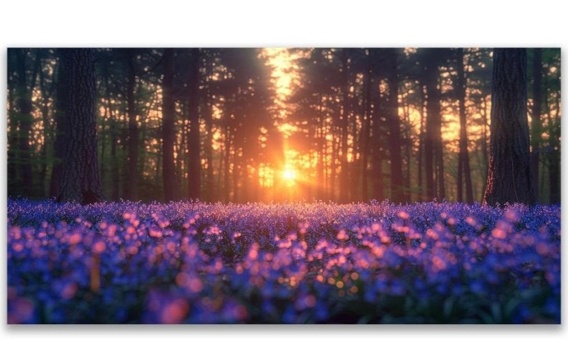Nieuwe grote canvas print ochtend dauw 80 x 155 cm, Huis en Inrichting, Ophalen of Verzenden, Nieuw, 125 cm of meer, Print