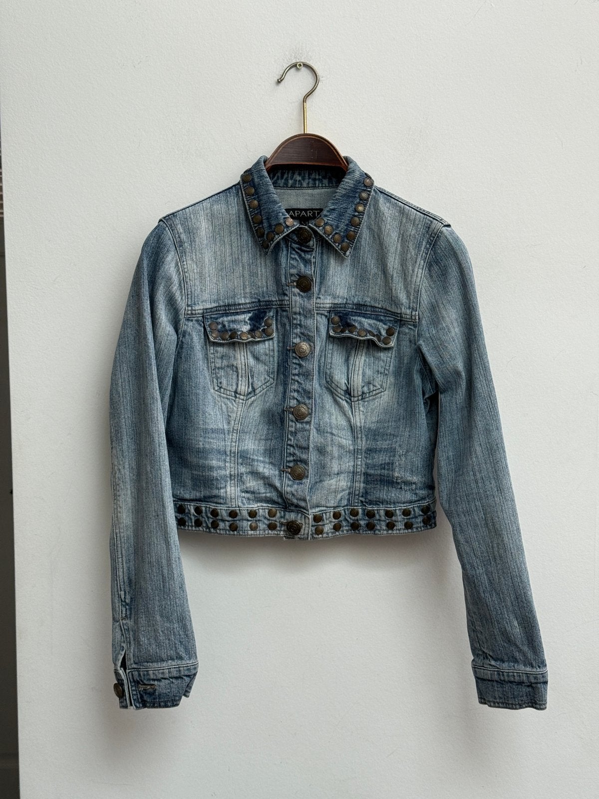 Apart Y2K Studded denim jasje Blauw Dames Maat 38, Maat 38/40 (M), Blauw, Ophalen of Verzenden, Zo goed als nieuw